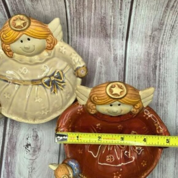 Vintage Ceramic Angels Little Trinkets/Earrings Dish - Set of 2​​​ - Picture 4 of 5